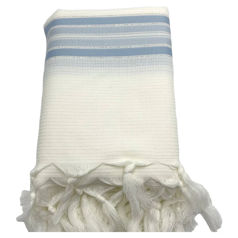 Tallit 100% Laine Bleu clair